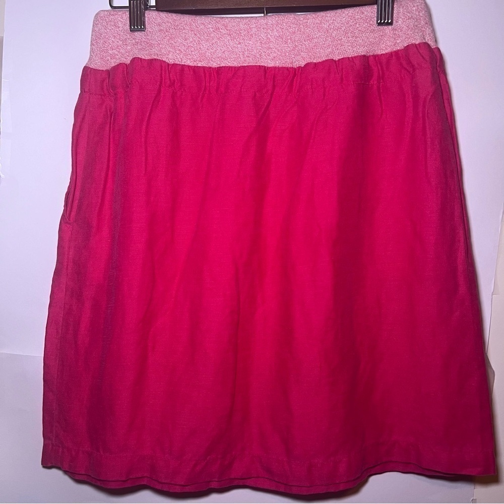 Anthropologie Daughters of The Liberation Pink Linen Blend Skirt Size 4 - Picture 3 of 8